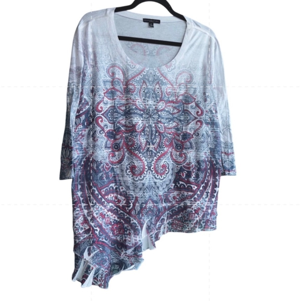 Signature studio 1x asymmetrical rhinestone top